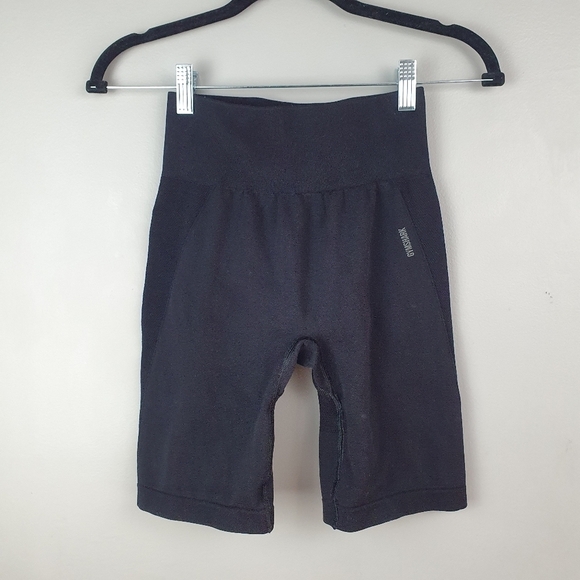 GYMSHARK 8 Inch Bike Shorts High Waist Butt Contour Black‎ Women's Size S - Picture 3 of 7